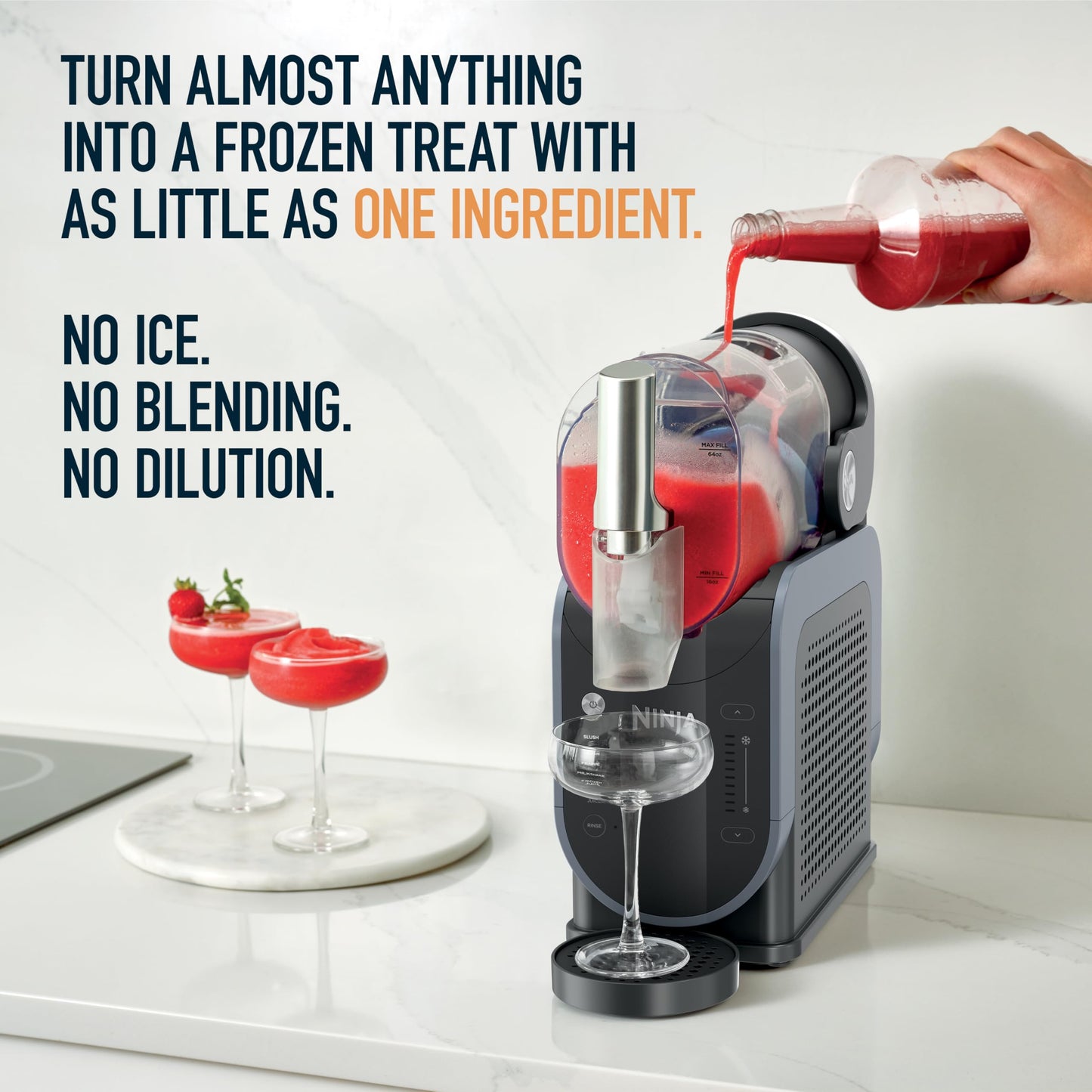 Ninja SLUSHi with RapidChill Technology, 88 oz. Frozen Drink & Slushie Machine, 5 Preset Programs, Margaritas, Frappés, and More, Premium Accents, Black, FS301